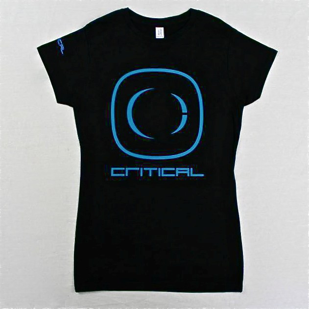 Critical Music Logo Womens T Shirt Blue On Black